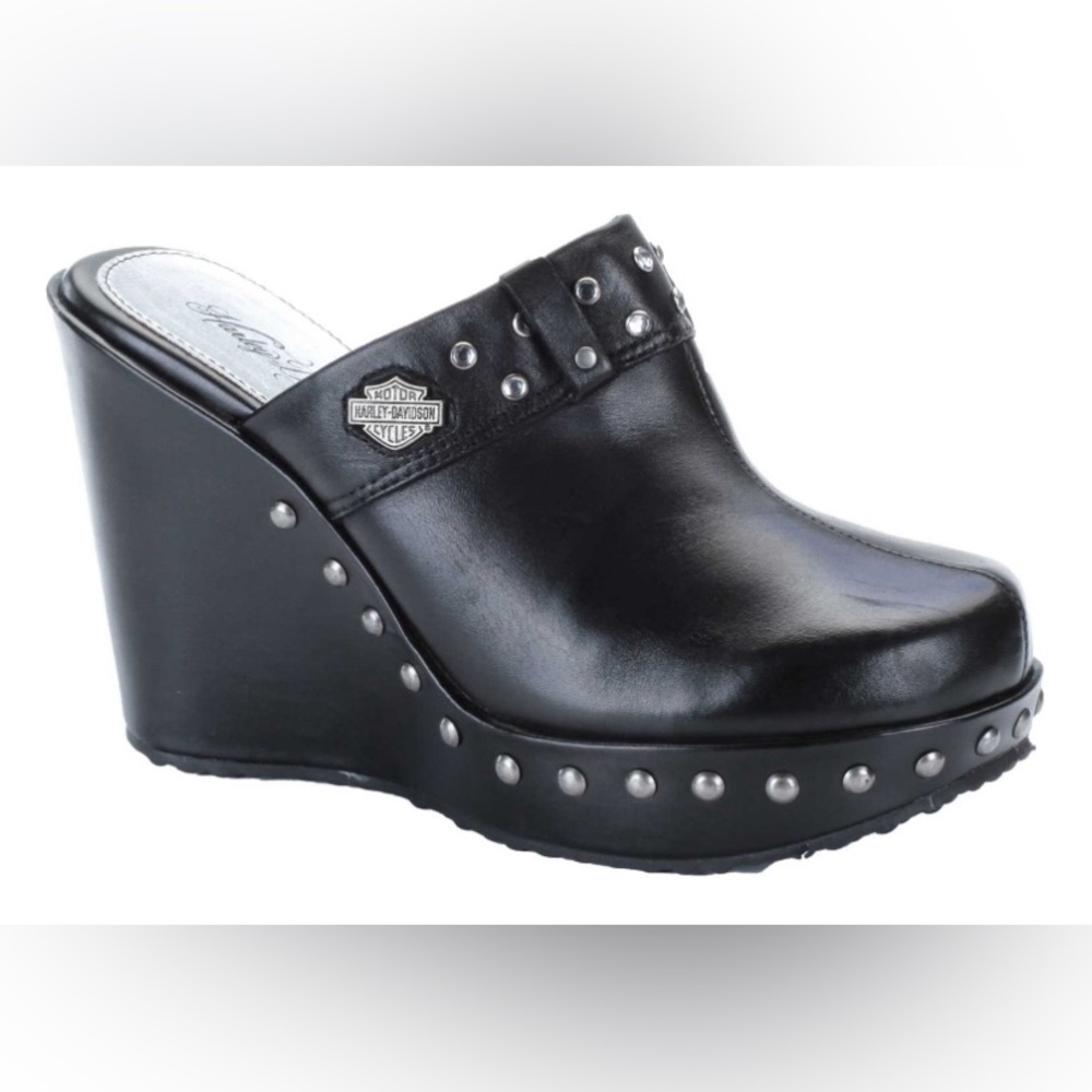Harley-Davidson® Women's Coral 4-Inch Studded Clogs. Size 7 GUC Sturgis  Worn!